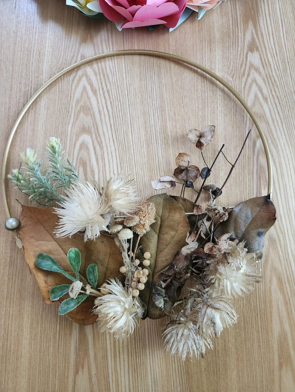 Lot Of 2 Homemade Floral Wreaths